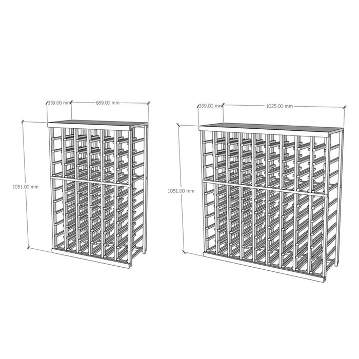 60-Bottle Half-Height Elite Kit Rack 42″H x 27″W