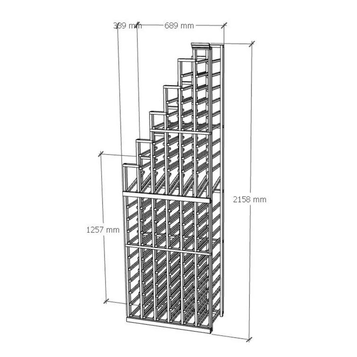 95-Bottle Cascade Left – Elite Kit Rack 85″H x 27″W