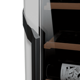 Goguette wine fridge small single zone 50 bottle capacity closeup of the handle