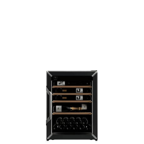 Goguette wine fridge small single zone 50 bottle capacity, black front view