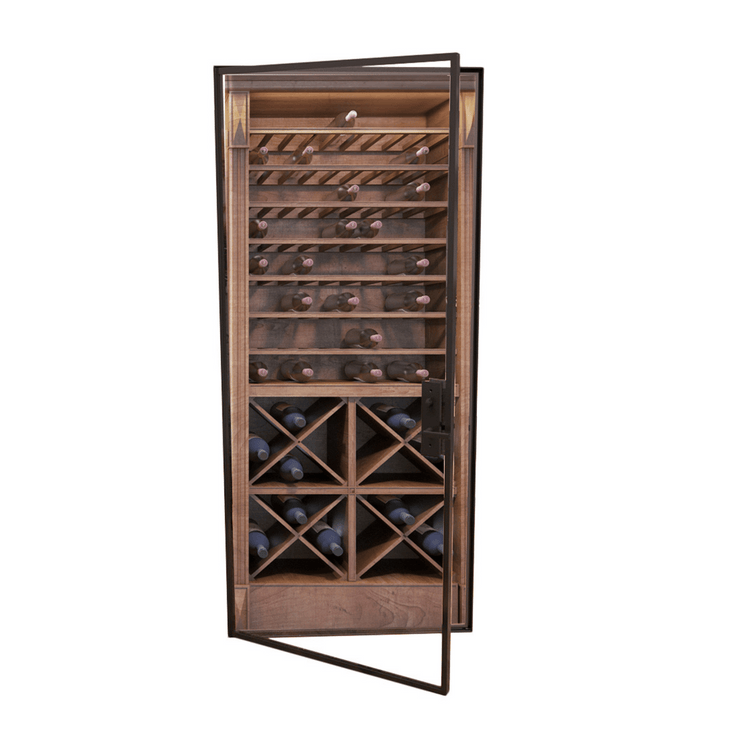 Glass Enclosed Wine Cellar Bronze Door