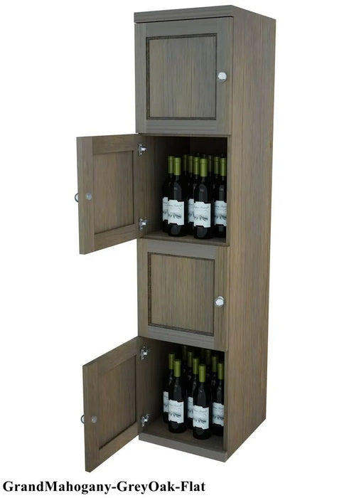 Vinostor Wine Lockers – 4 Locking Bins - 57-5/8″ Tall - Single Shelf Solid Sides