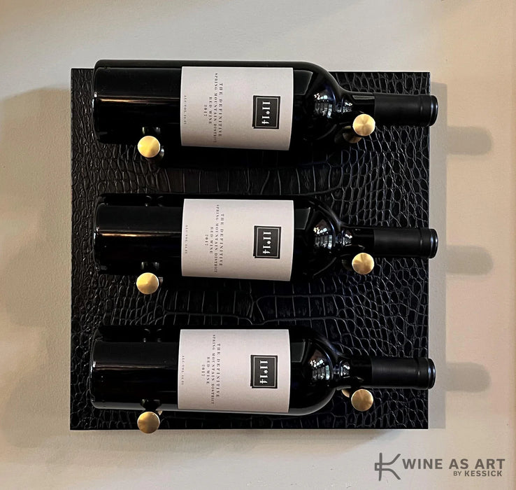 Kessick Wine as Art 14" x 14" Leather Panel Wine Rack