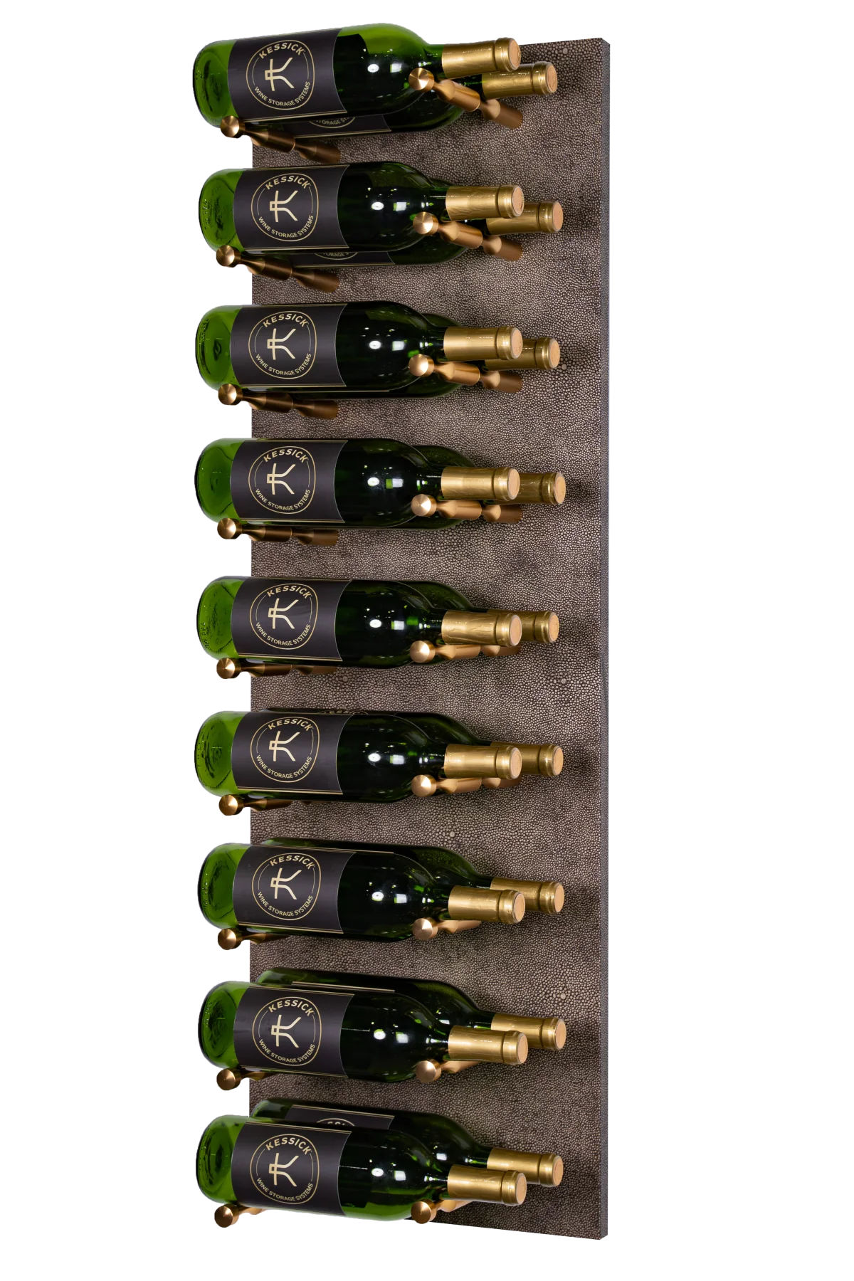 Kessick Wine as Art 14" x 42" Vertical Leather Panel Wine Rack