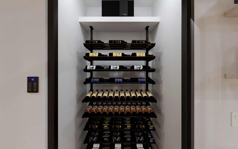 Platinum Mini Split evaporator on the cellar wall