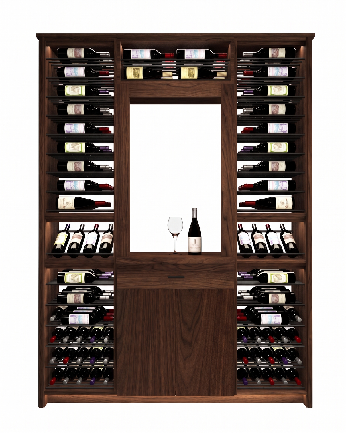 Kessick Tower Series 188-Bottle Hardwood Wine Cabinet