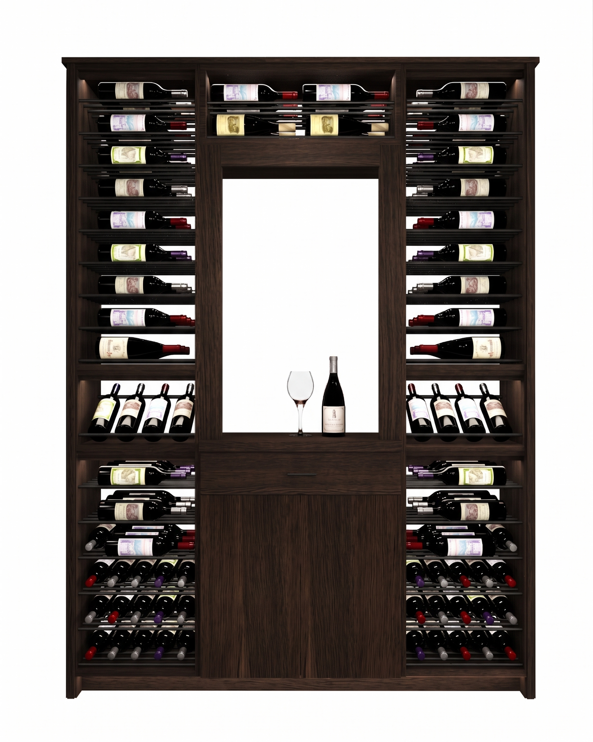 Kessick Tower Series 188-Bottle Hardwood Wine Cabinet