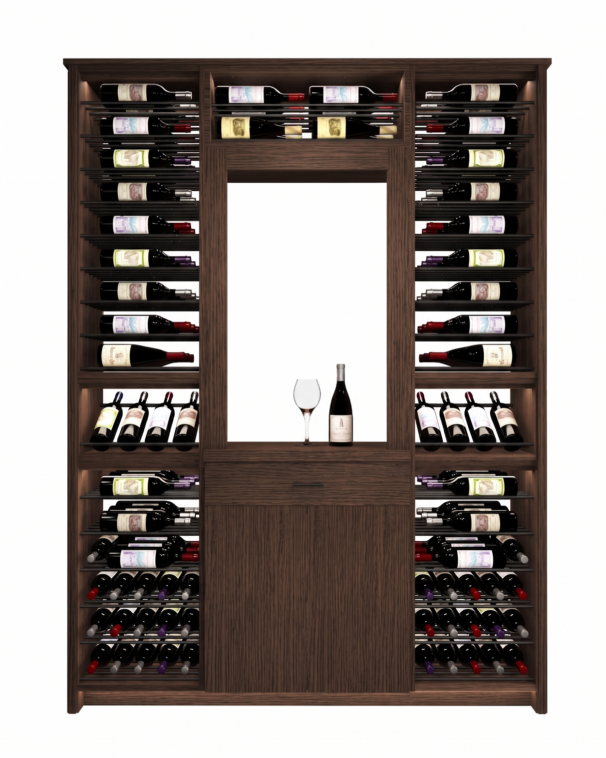Kessick Tower Series 188-Bottle Hardwood Wine Cabinet