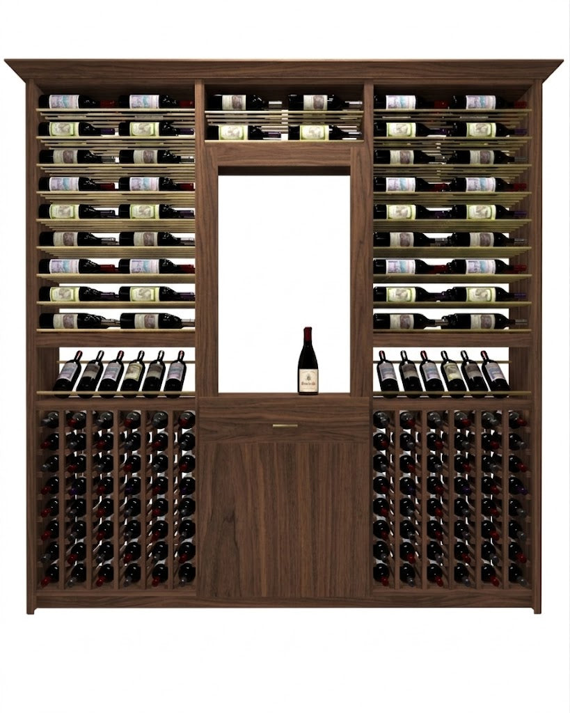 Kessick Tower Series 276-Bottle Hardwood Wine Cabinet