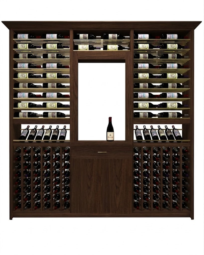 Kessick Tower Series 276-Bottle Hardwood Wine Cabinet