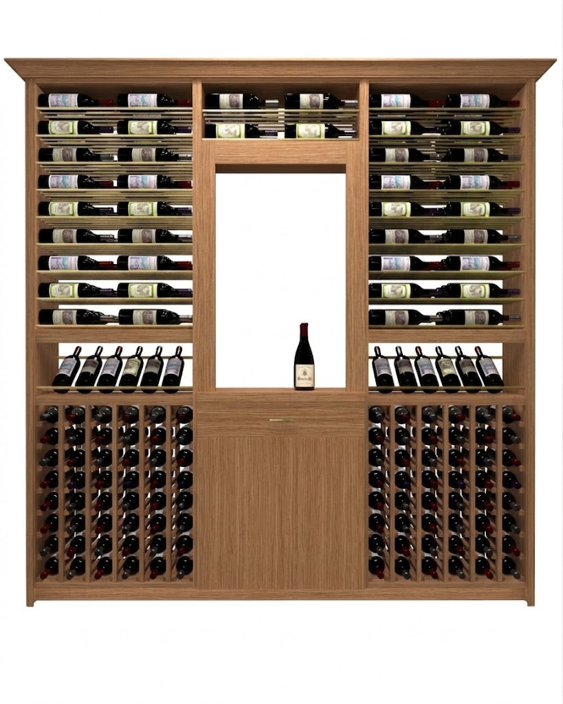 Kessick Tower Series 276-Bottle Hardwood Wine Cabinet