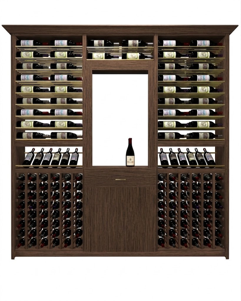 Kessick Tower Series 276-Bottle Hardwood Wine Cabinet