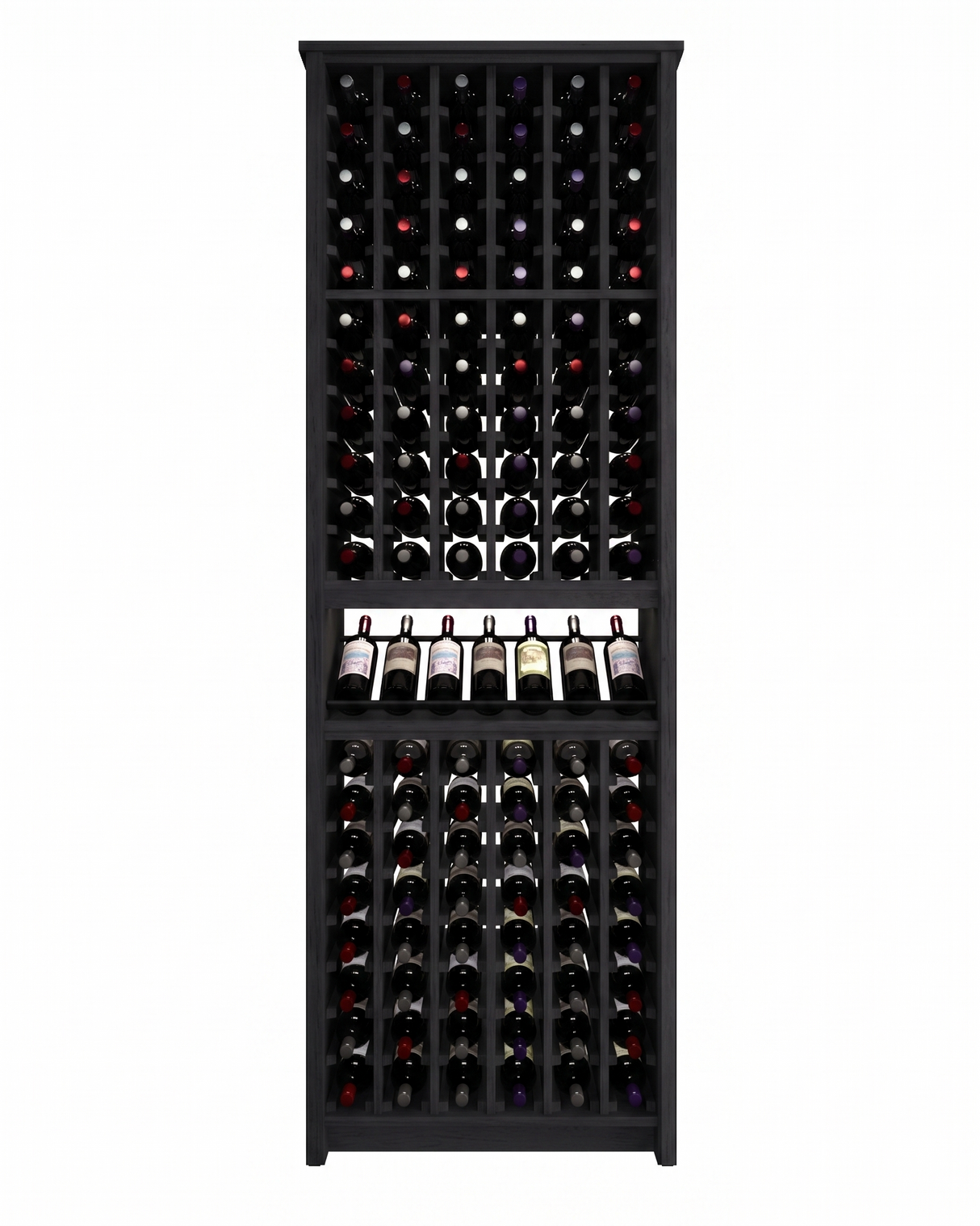 Kessick Tower Series 120-Bottle Hardwood Wine Cabinet