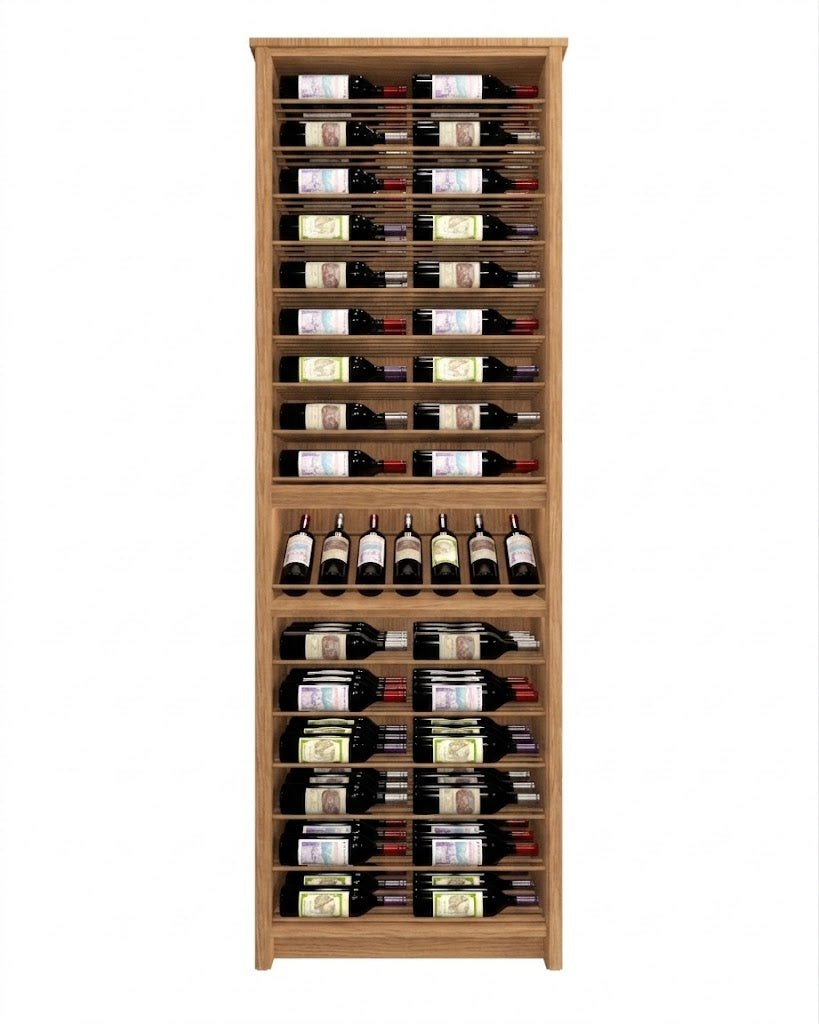 Kessick Tower Series 96-Bottle Hardwood Wine Cabinet