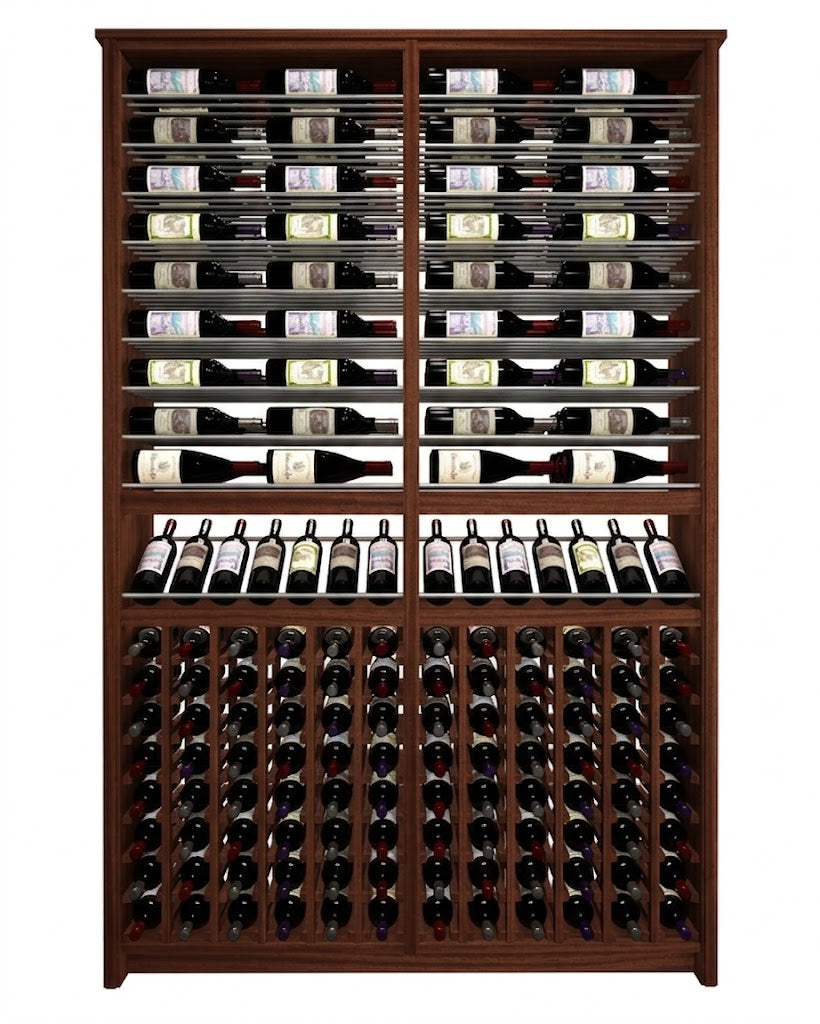 Kessick Tower Series 216-Bottle Hardwood Wine Cabinet