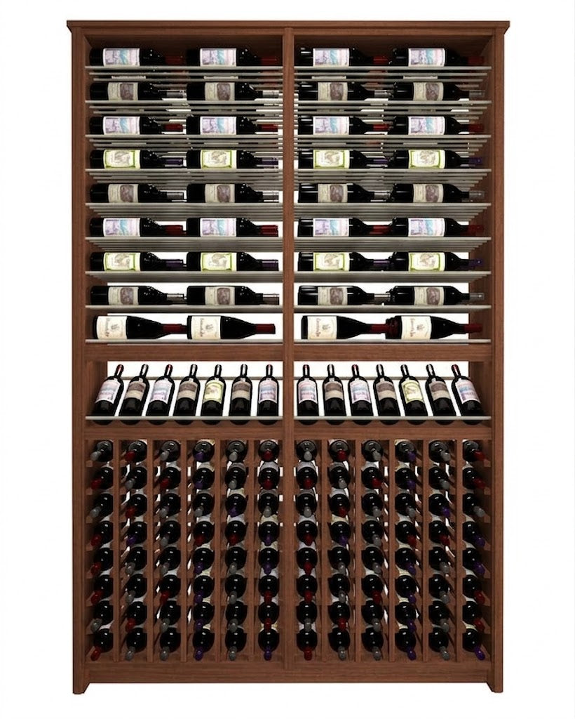 Kessick Tower Series 216-Bottle Hardwood Wine Cabinet