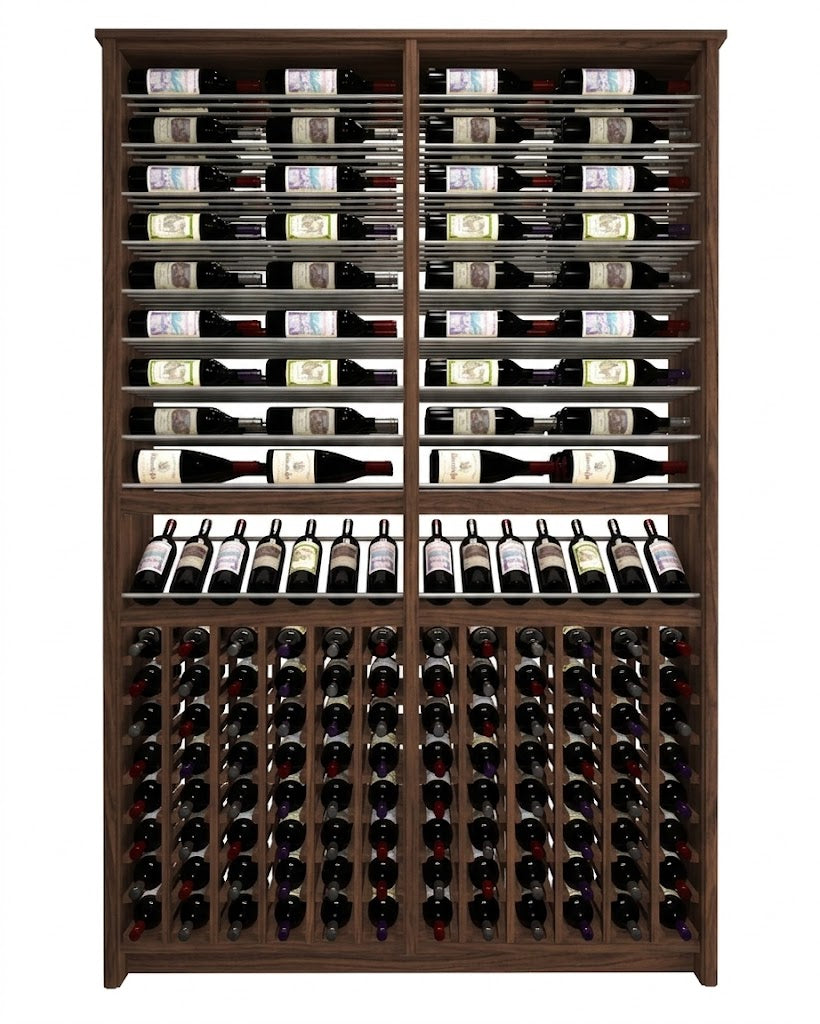 Kessick Tower Series 216-Bottle Hardwood Wine Cabinet