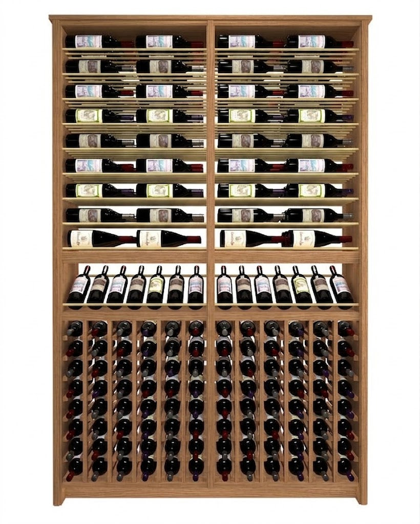 Kessick Tower Series 216-Bottle Hardwood Wine Cabinet