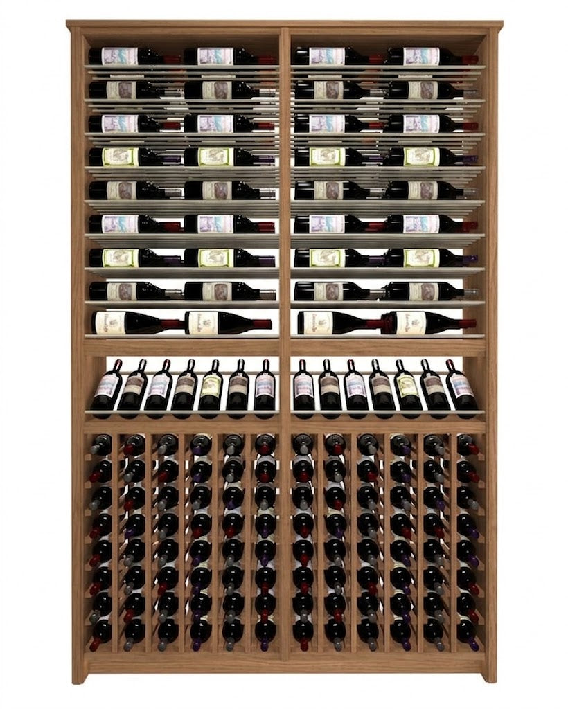 Kessick Tower Series 216-Bottle Hardwood Wine Cabinet