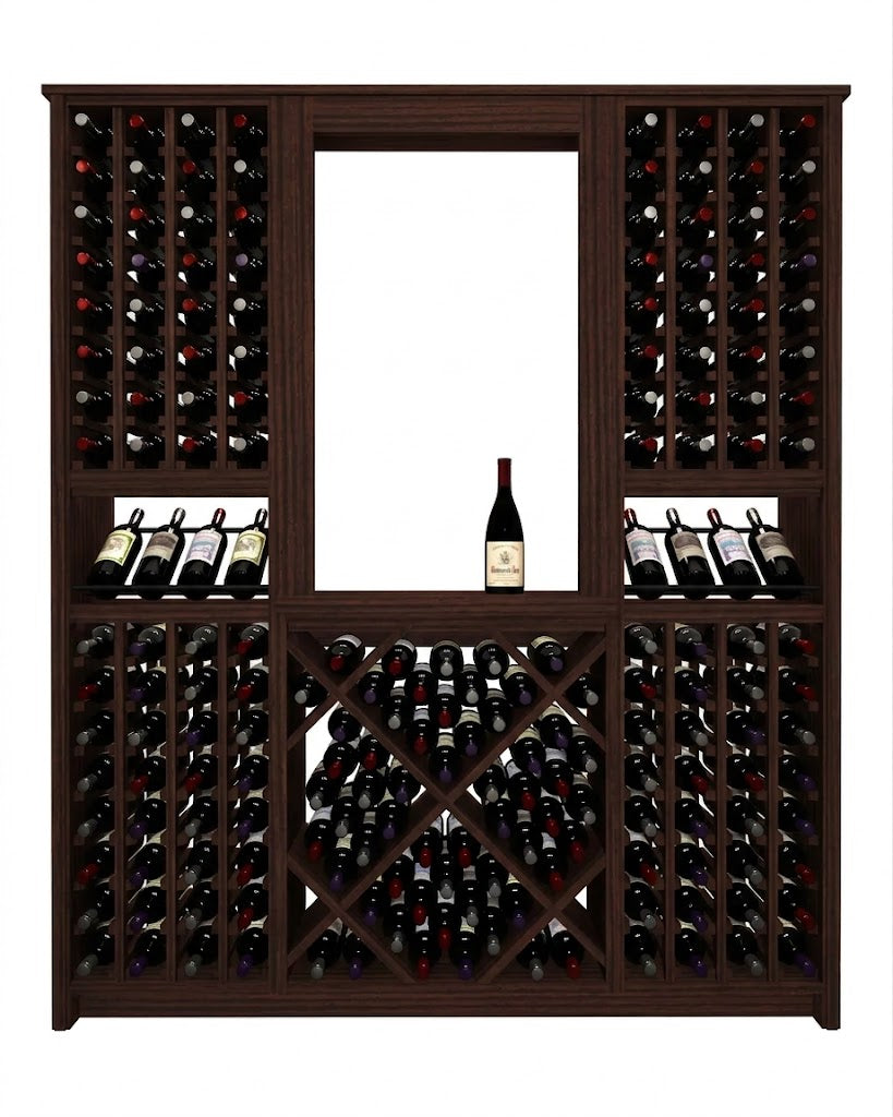 Kessick Tower Series 204-Bottle Hardwood Wine Cabinet