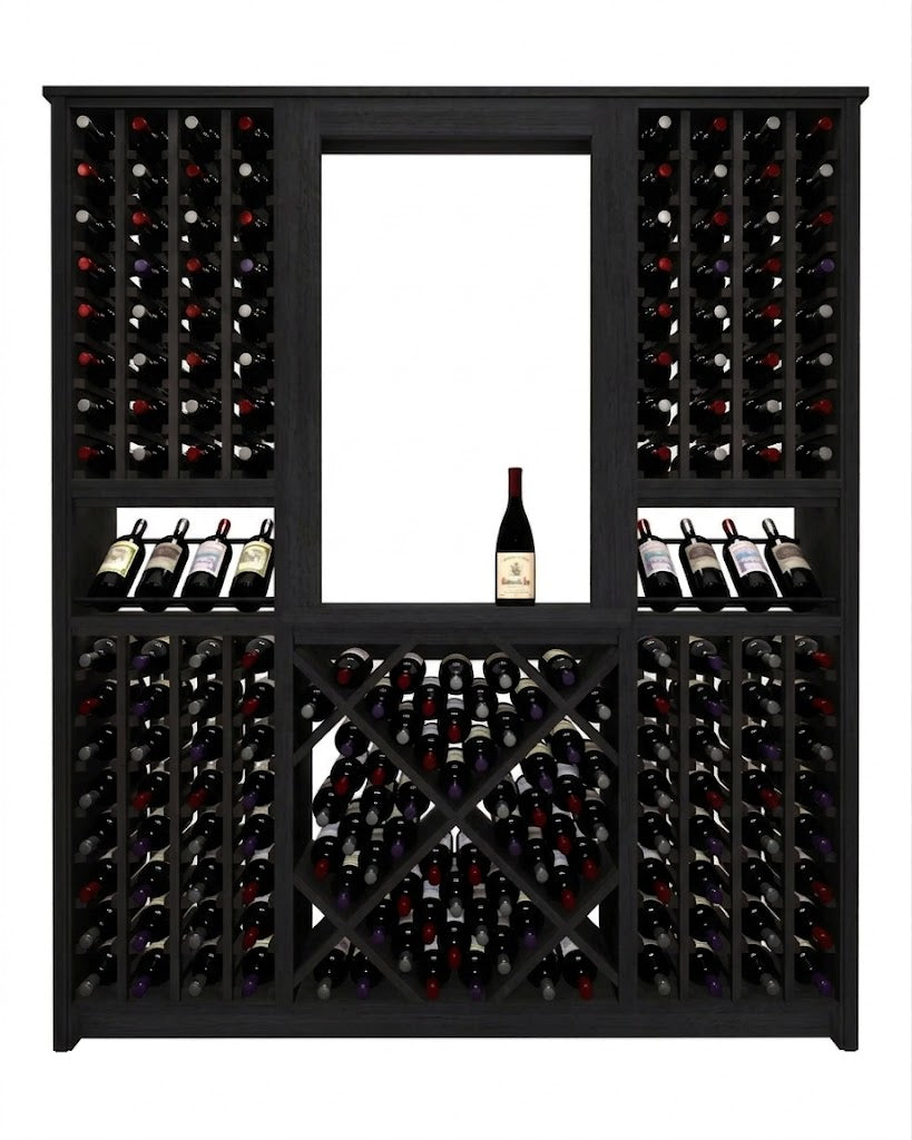 Kessick Tower Series 204-Bottle Hardwood Wine Cabinet