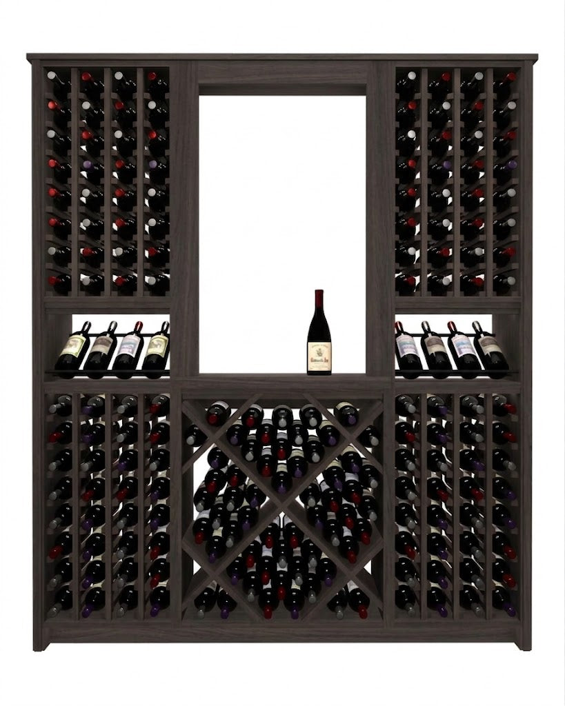 Kessick Tower Series 204-Bottle Hardwood Wine Cabinet