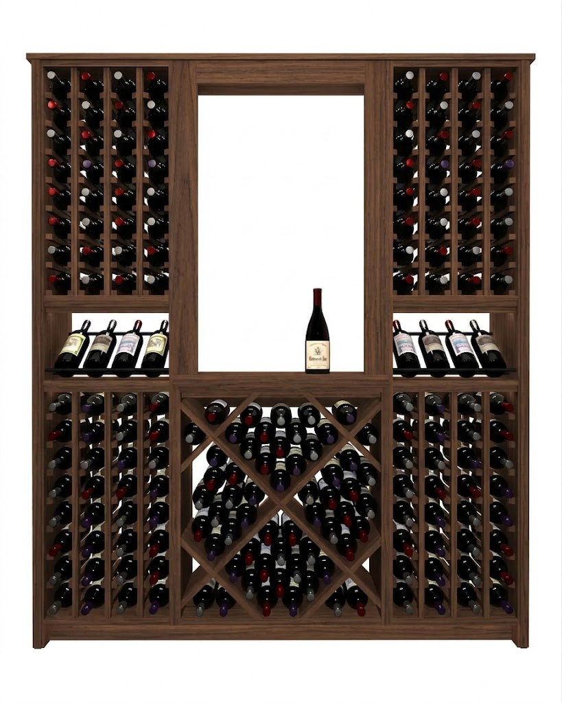 Kessick Tower Series 204-Bottle Hardwood Wine Cabinet