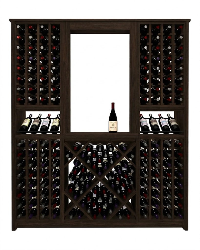 Kessick Tower Series 204-Bottle Hardwood Wine Cabinet