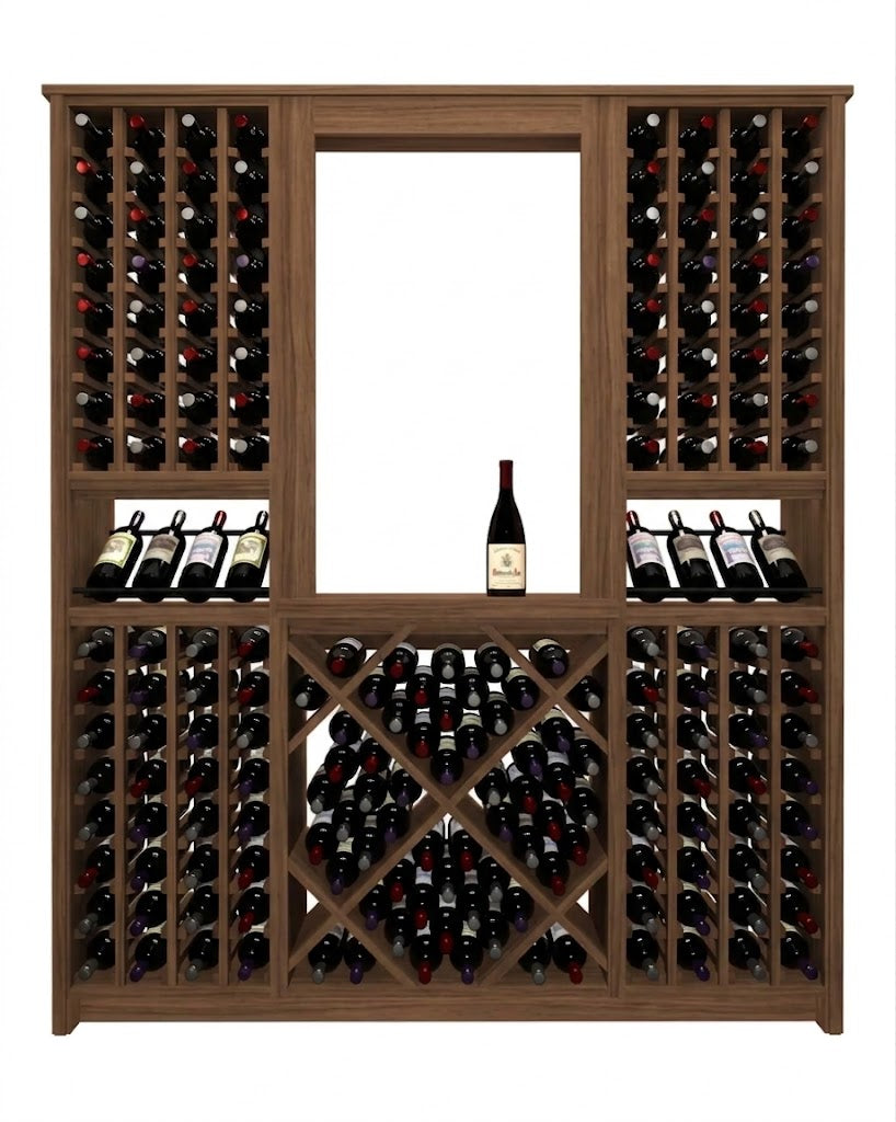 Kessick Tower Series 204-Bottle Hardwood Wine Cabinet