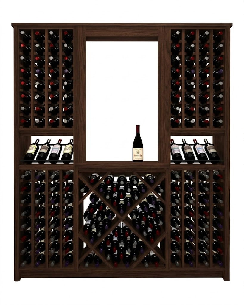Kessick Tower Series 204-Bottle Hardwood Wine Cabinet