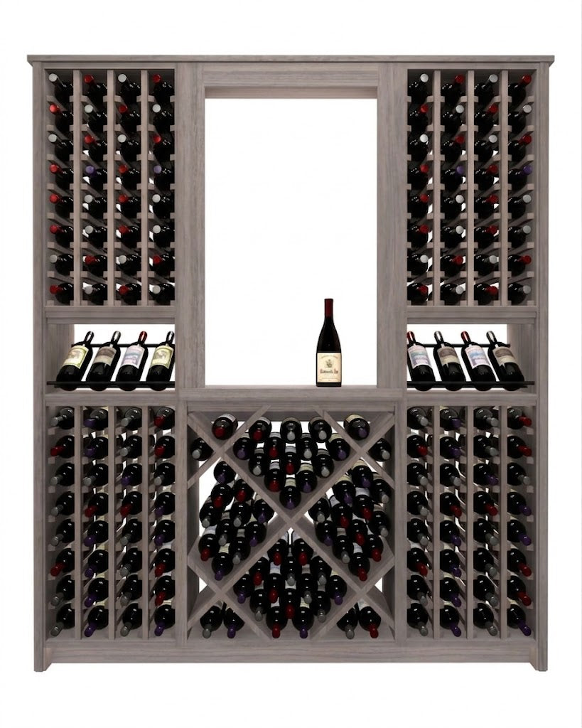 Kessick Tower Series 204-Bottle Hardwood Wine Cabinet