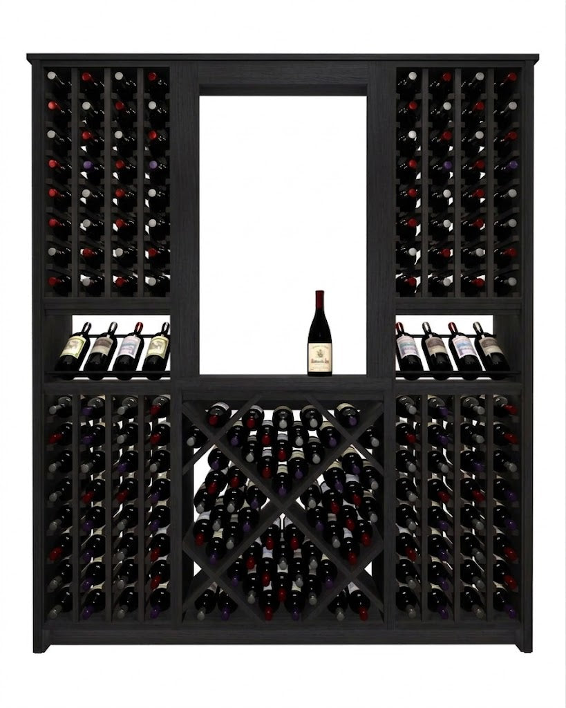 Kessick Tower Series 204-Bottle Hardwood Wine Cabinet