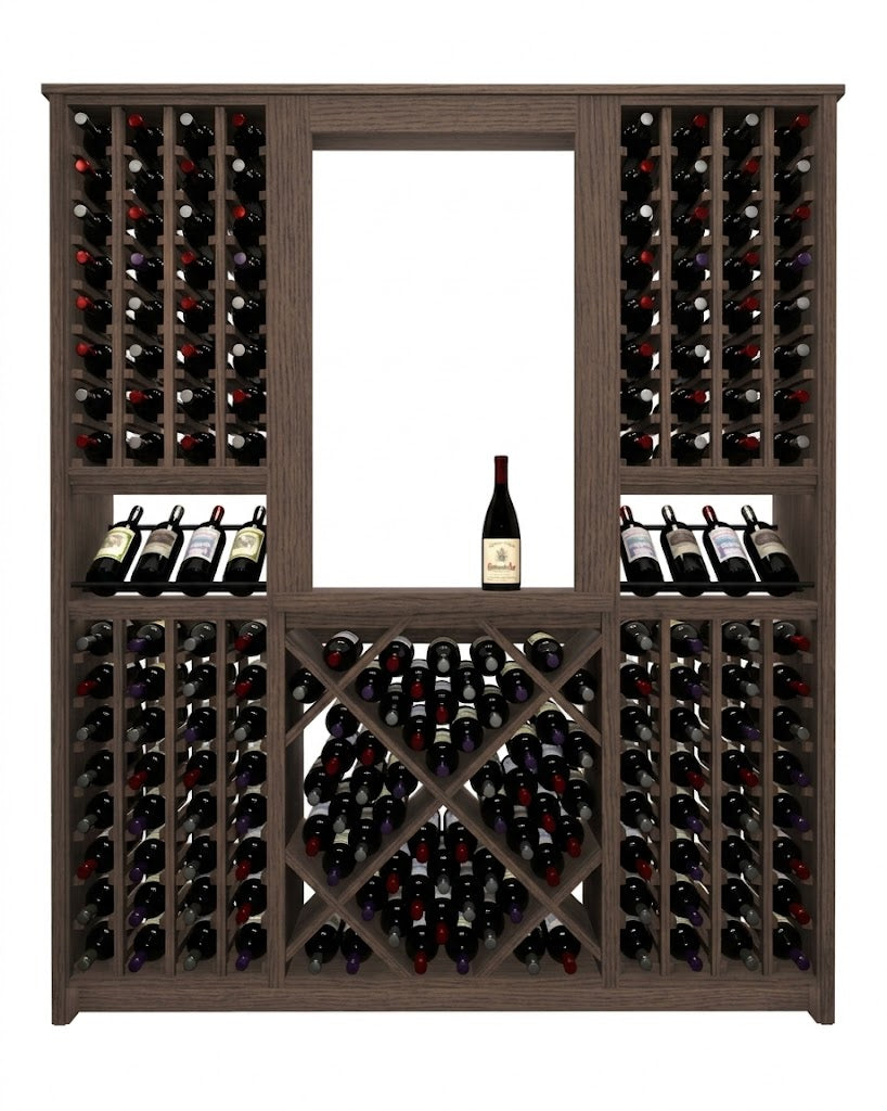 Kessick Tower Series 204-Bottle Hardwood Wine Cabinet