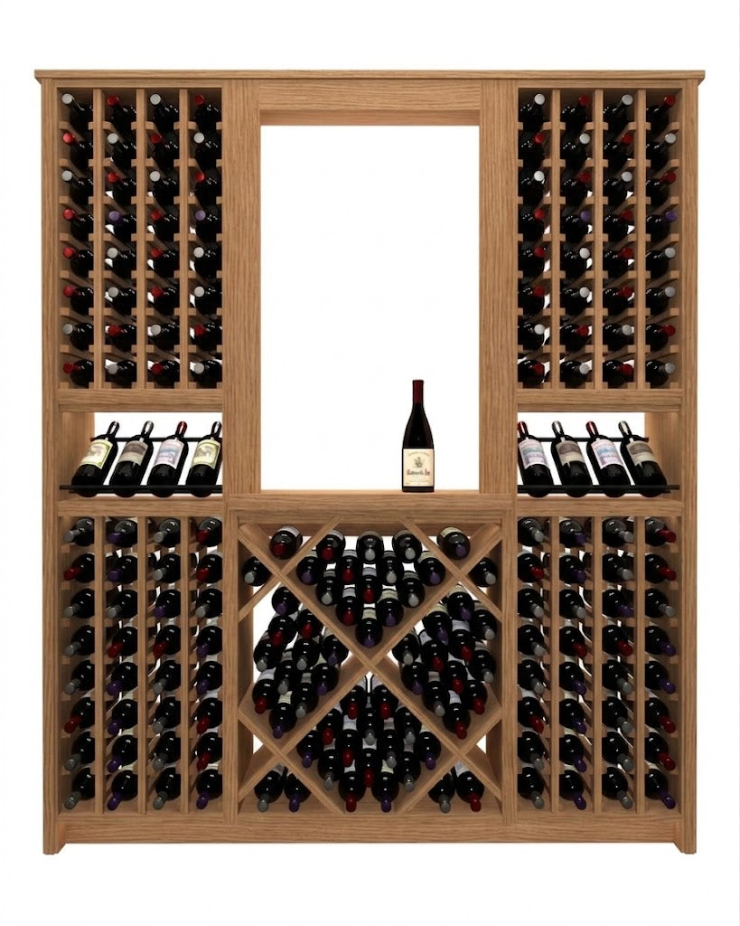 Kessick Tower Series 204-Bottle Hardwood Wine Cabinet