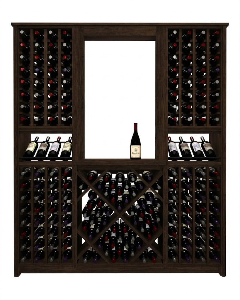 Kessick Tower Series 204-Bottle Hardwood Wine Cabinet