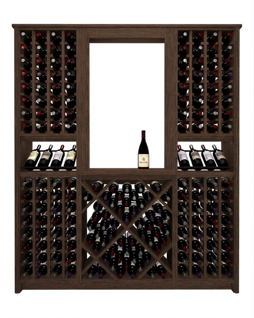 Kessick Tower Series 204-Bottle Hardwood Wine Cabinet