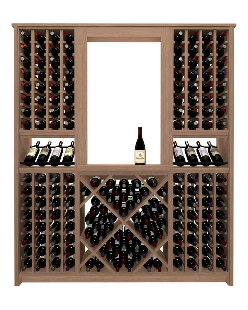 Kessick Tower Series 204-Bottle Hardwood Wine Cabinet