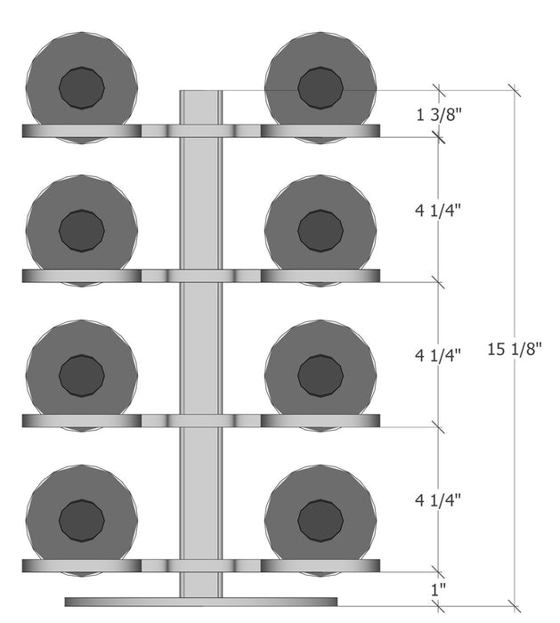 Urban Ironcraft Countertop Pillar Wine Racks - 8 Bottle Countertop Series