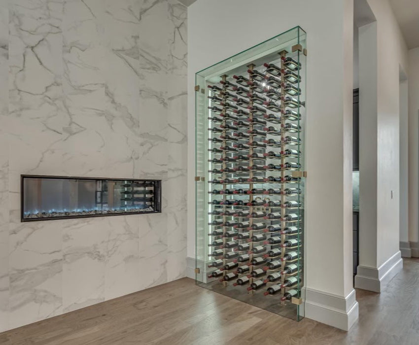 Urban Ironcraft Floor to Ceiling Wine Racks - Double Bottle Divide Pil ...