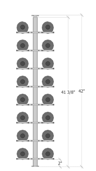 Urban Ironcraft Floor to Ceiling Wine Racks - Double Bottle Divide Pillar Series