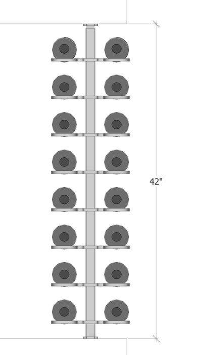 Urban Ironcraft Floor to Ceiling Wine Racks - Double Bottle Divide Pillar Series