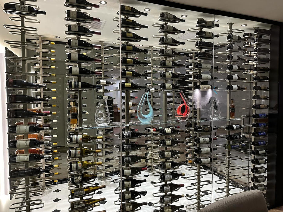 Urban Ironcraft Floor to Ceiling Wine Racks - Double Bottle Divide Pillar Series