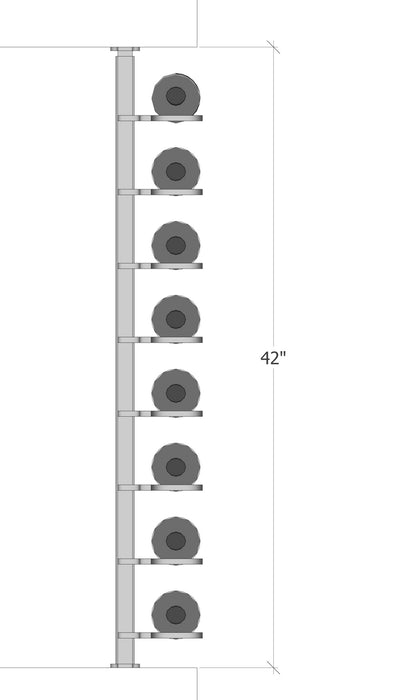 Urban Ironcraft Floor to Ceiling Wine Racks - Single Bottle Label Facing Pillar Series