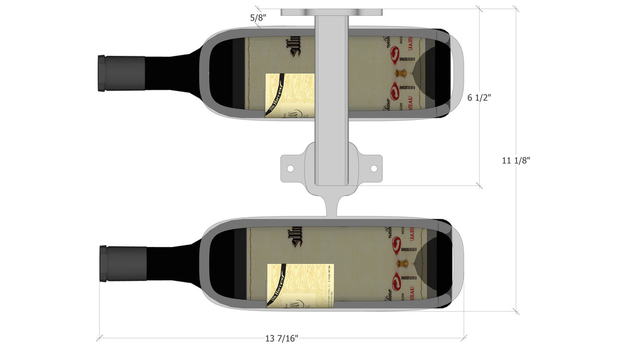 Urban Ironcraft Floor to Wall Wine Racks - Double Bottle Label Facing Pillar Series