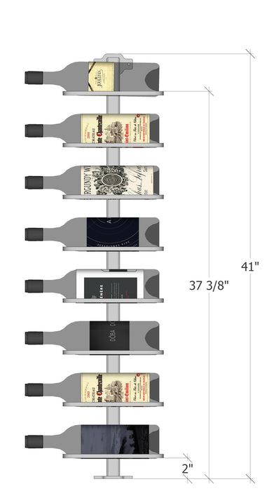 Urban Ironcraft Floor to Wall Wine Racks - Single Bottle Label Facing Pillar Series