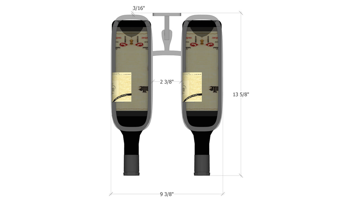 Urban Ironcraft Wall Mounted Wine Racks - Double Bottle Cork Facing Blade Series