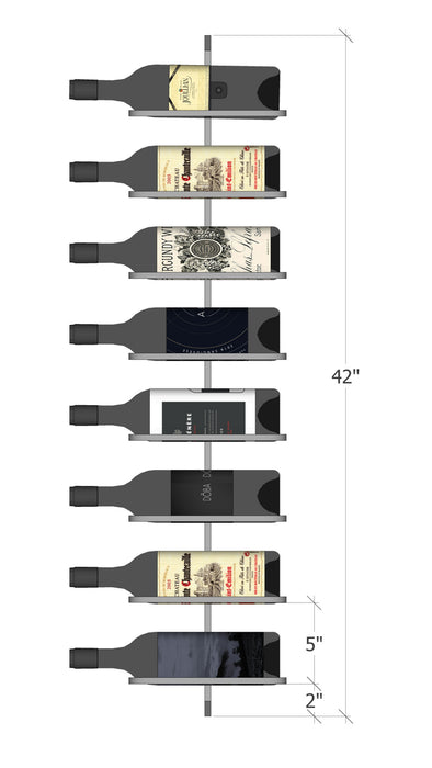 Urban Ironcraft Wall Mounted Wine Racks - Double Bottle Label Facing Blade Series