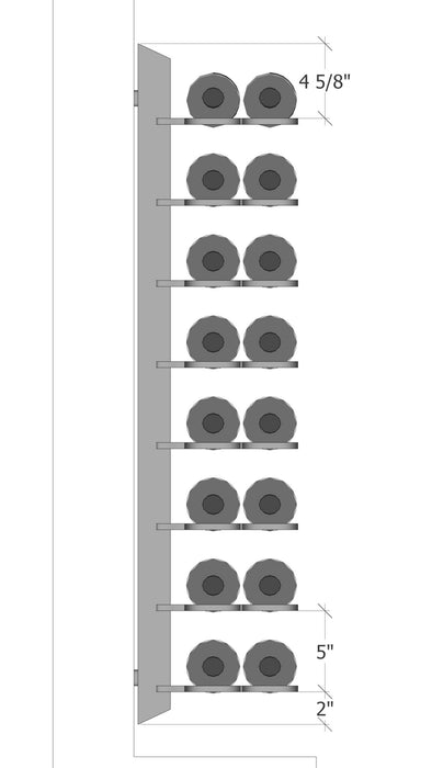 Urban Ironcraft Wall Mounted Wine Racks - Double Bottle Label Facing Blade Series