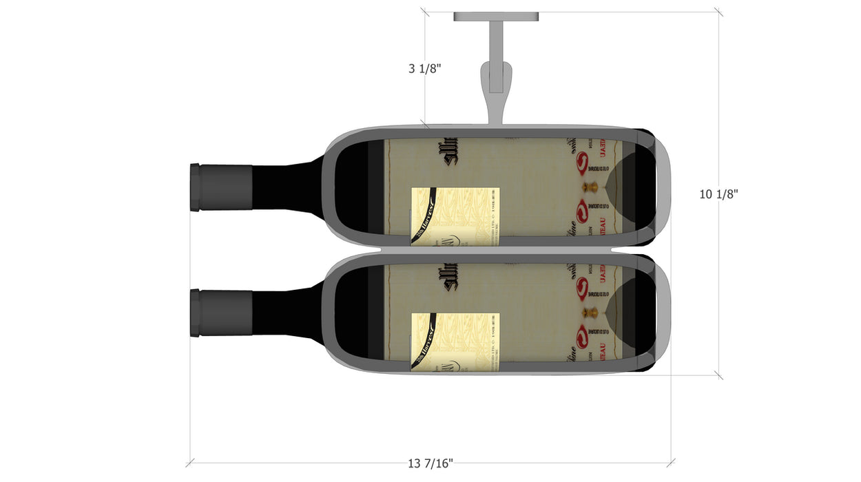 Urban Ironcraft Wall Mounted Wine Racks - Double Bottle Label Facing Blade Series