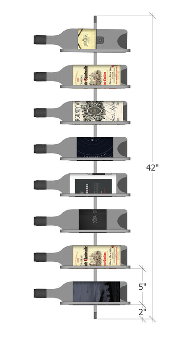 Urban Ironcraft Wall Mounted Wine Racks - Single Bottle Label Facing Blade Series